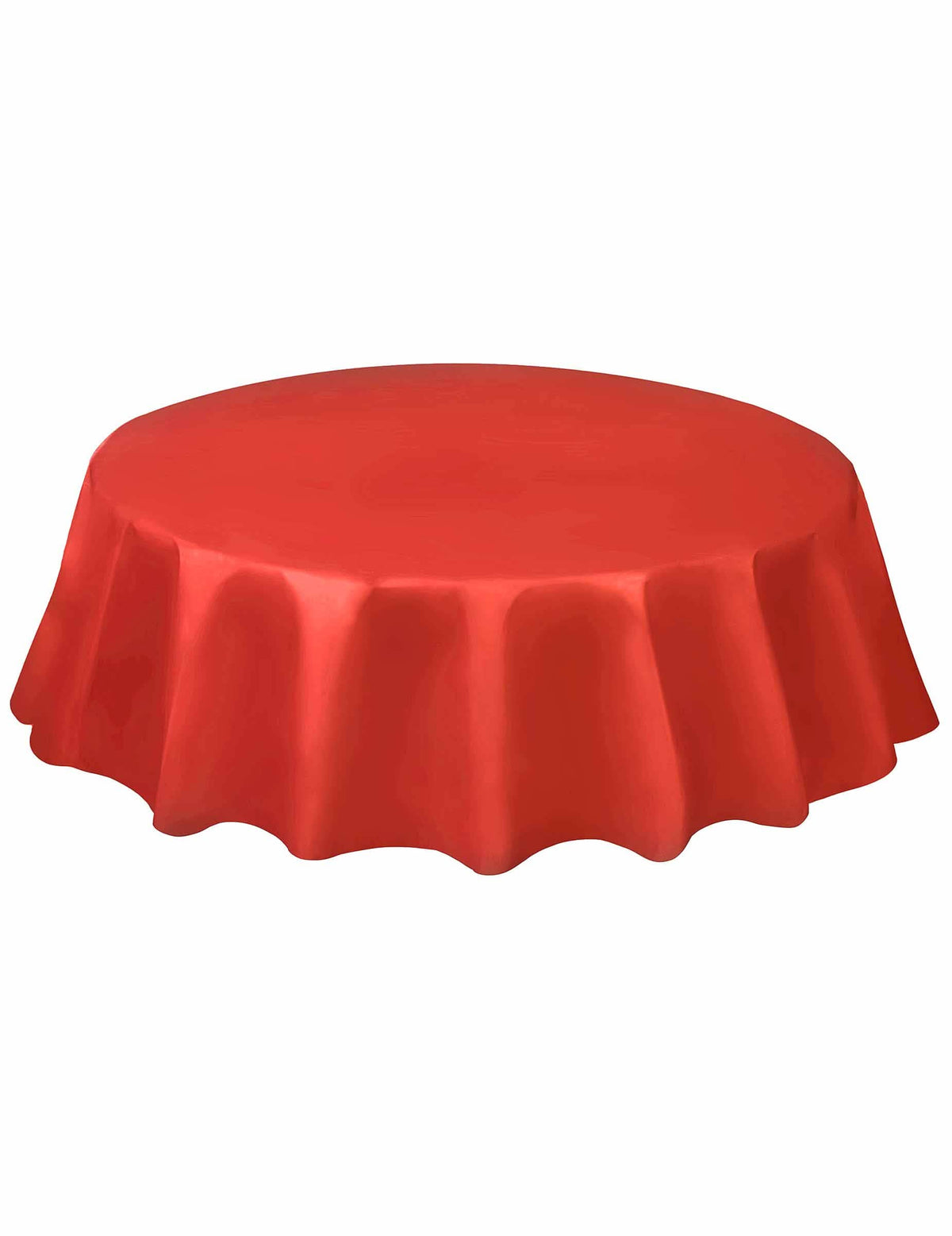 Mantel desechable redondo de plástico para cumpleaños rojo