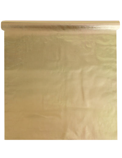 Mantel metálico dorado 120 cm x 20 m