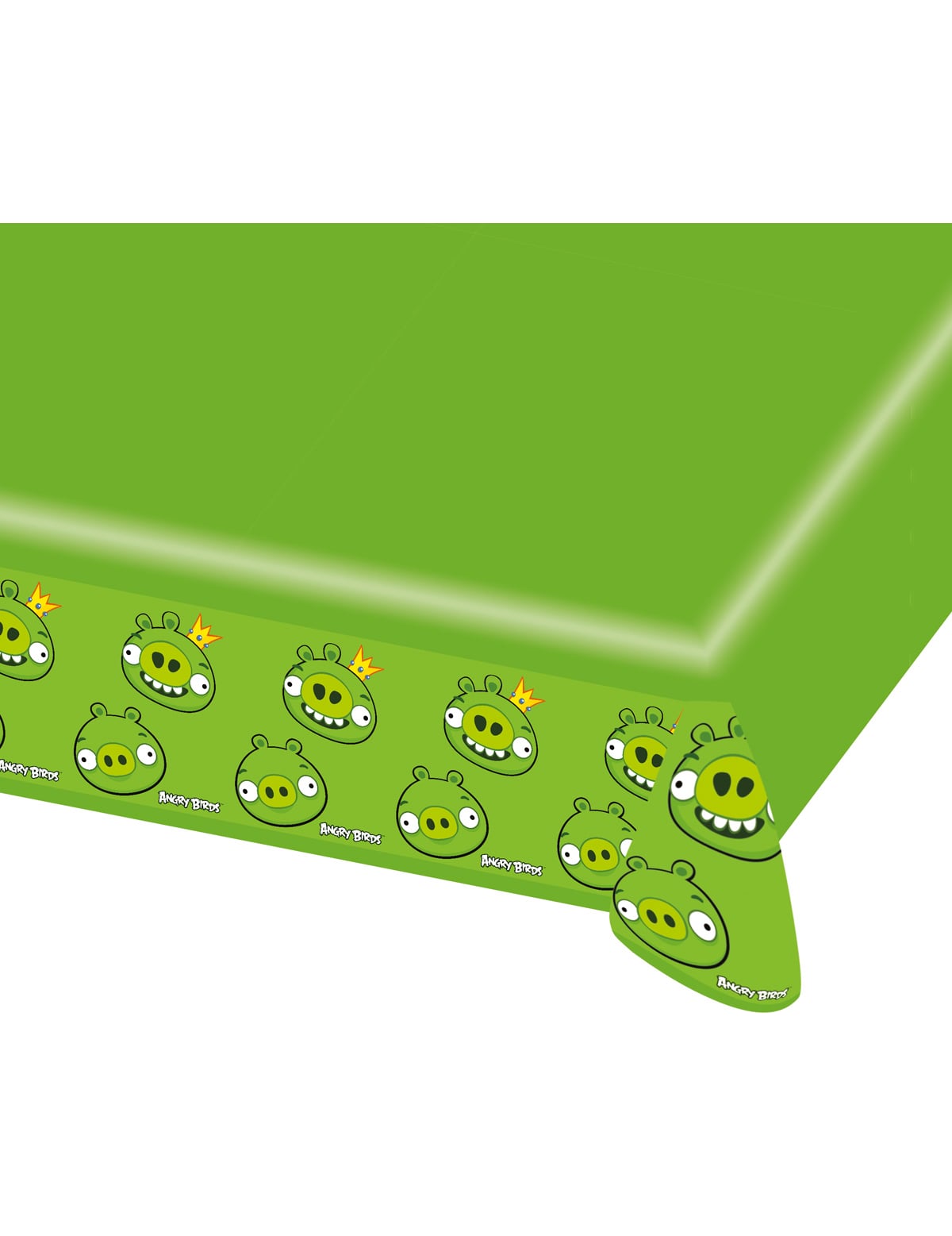 Nappe en plastique Angry Birds verte avec motifs de cochons