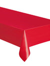 Nappe rectangulaire en plastique rouge jetable