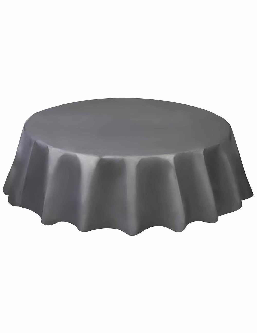 Mantel redondo de plástico para fiesta plateado