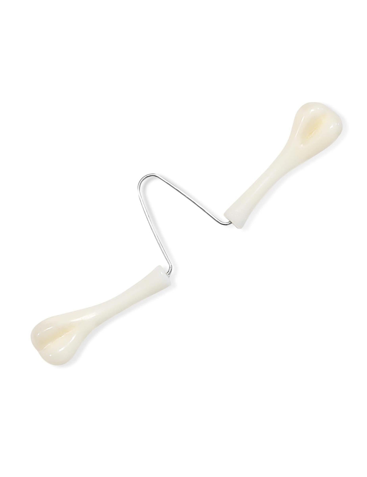 Détail du système de fixation de l'os pour nez d'homme des cavernes