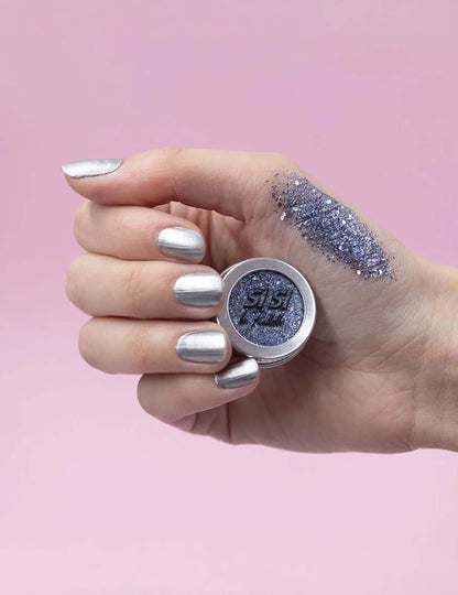 Rendu sur la peau des paillettes biodégradables indiGlow Si si la paillette
