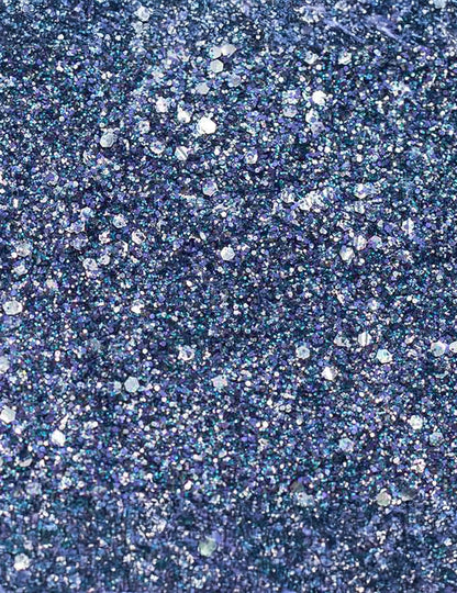 Gros plan sur la texture des paillettes biodégradables indiGlow Si si la paillette