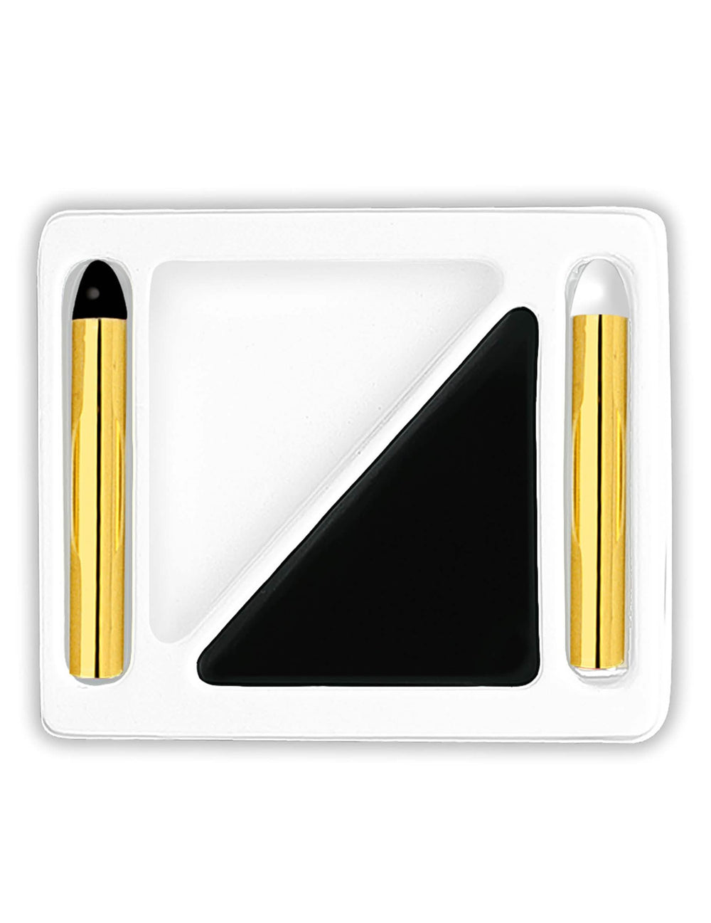 Paleta de maquillaje blanco y negro para adulto con dos lápices dorados