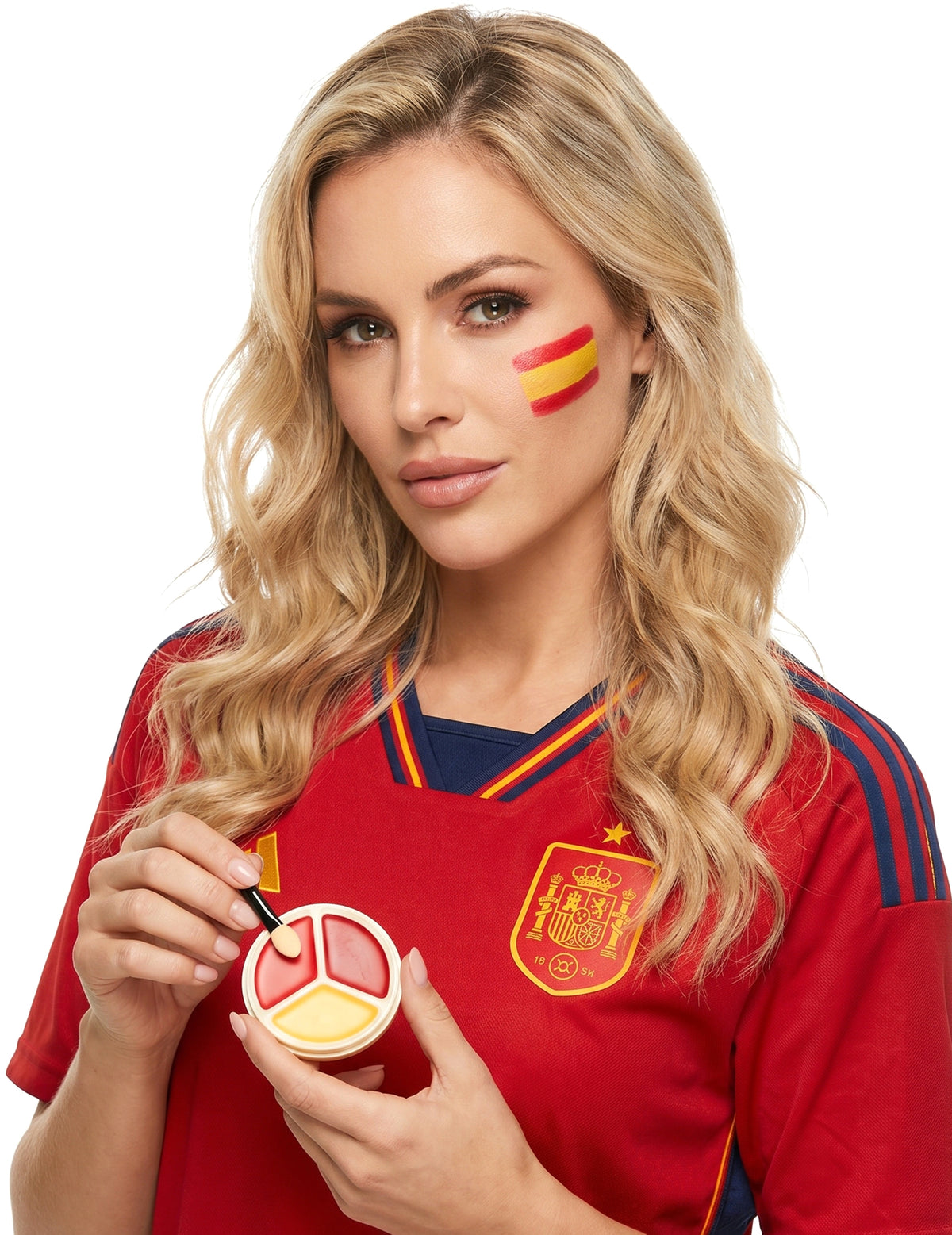 Paleta de maquillaje con los colores de España