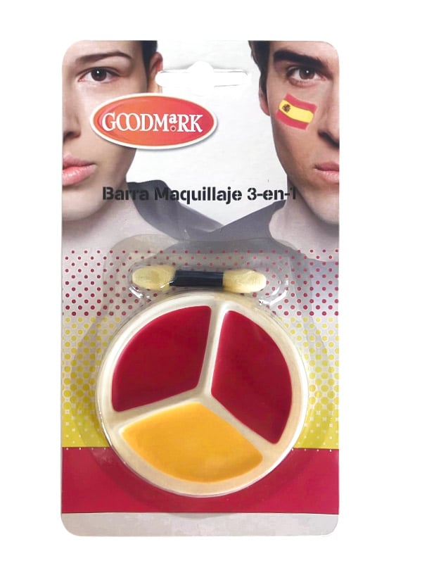 Paleta de maquillaje con los colores de España
