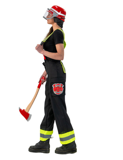 Pantalón de bombero negro con tirantes mujer