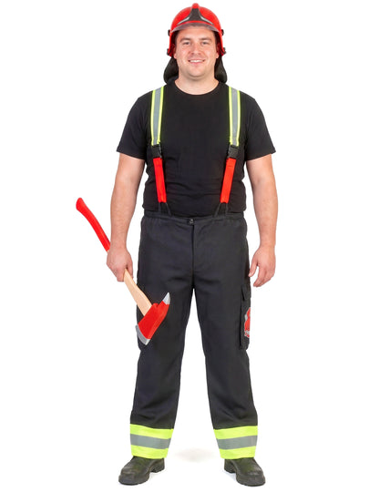 Pantalón de bombero negro con tirantes hombre