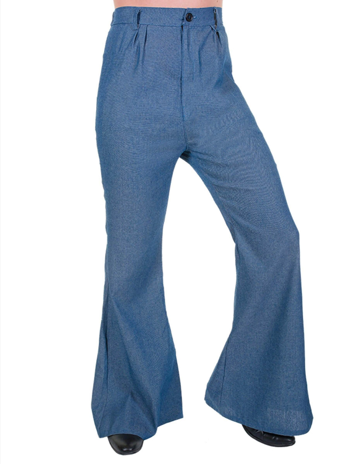 Pantalón disco pata de elefante para hombre azul color vaquero