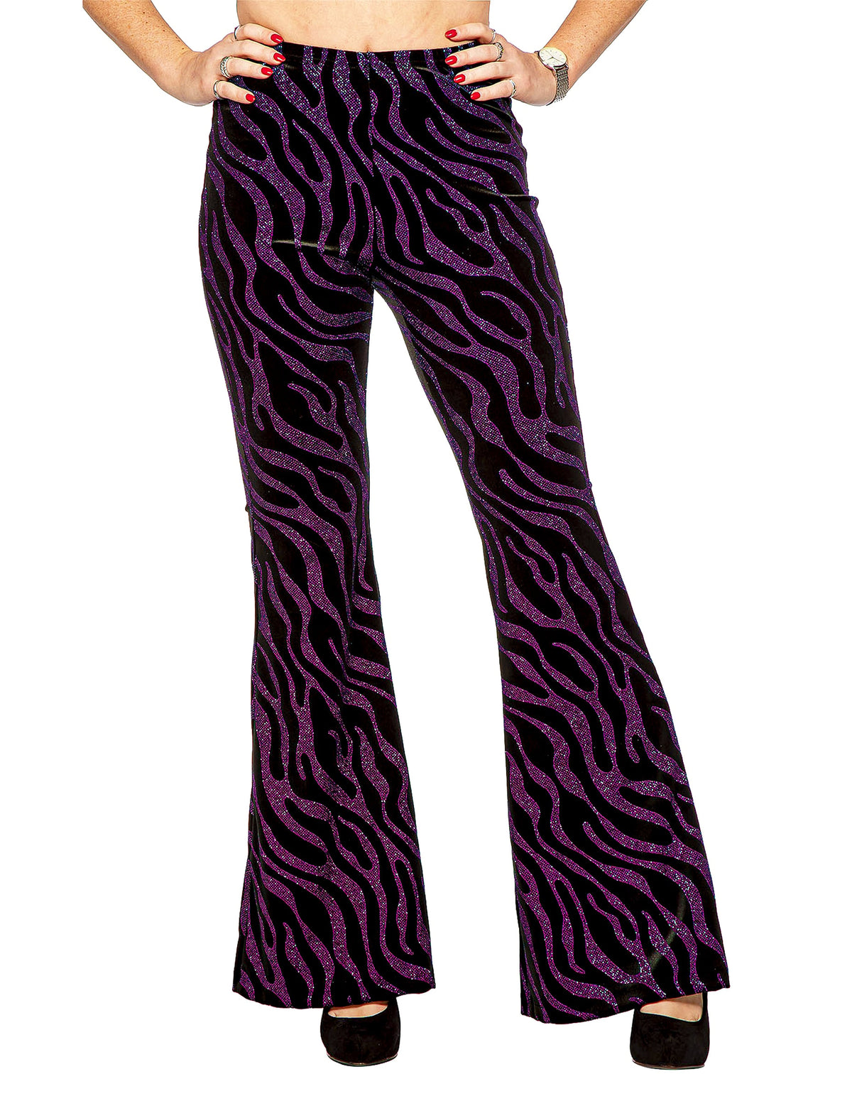Pantalón con ondas de lentejuelas rosas para mujer
