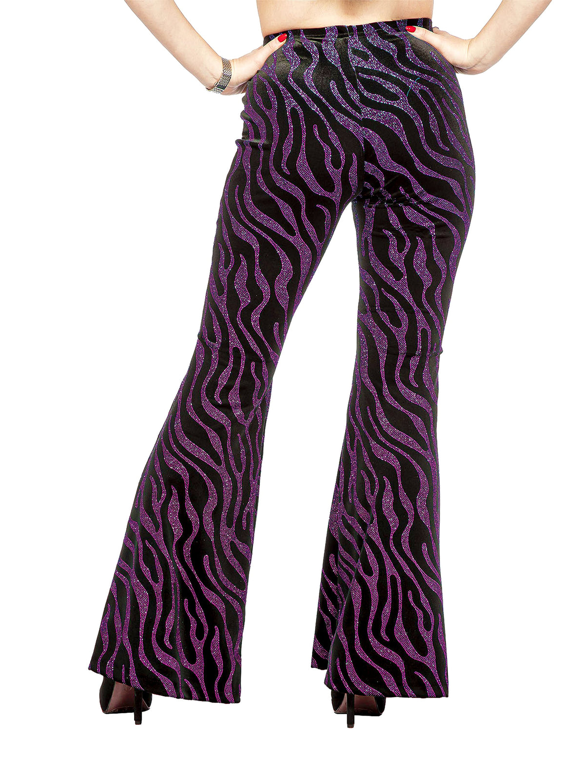 Pantalón con ondas de lentejuelas rosas para mujer
