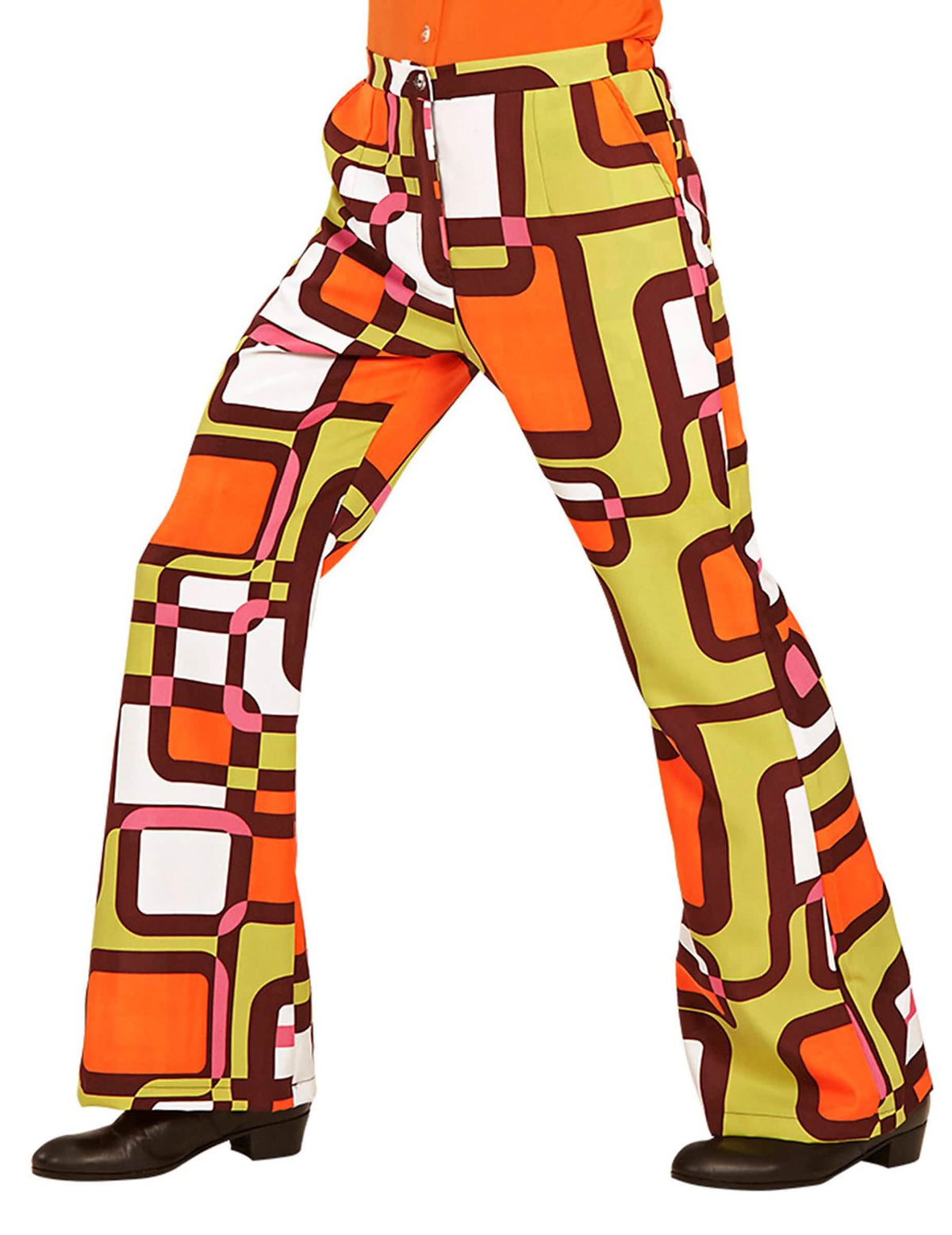 Pantalón groovy geométrico años 70 hombre