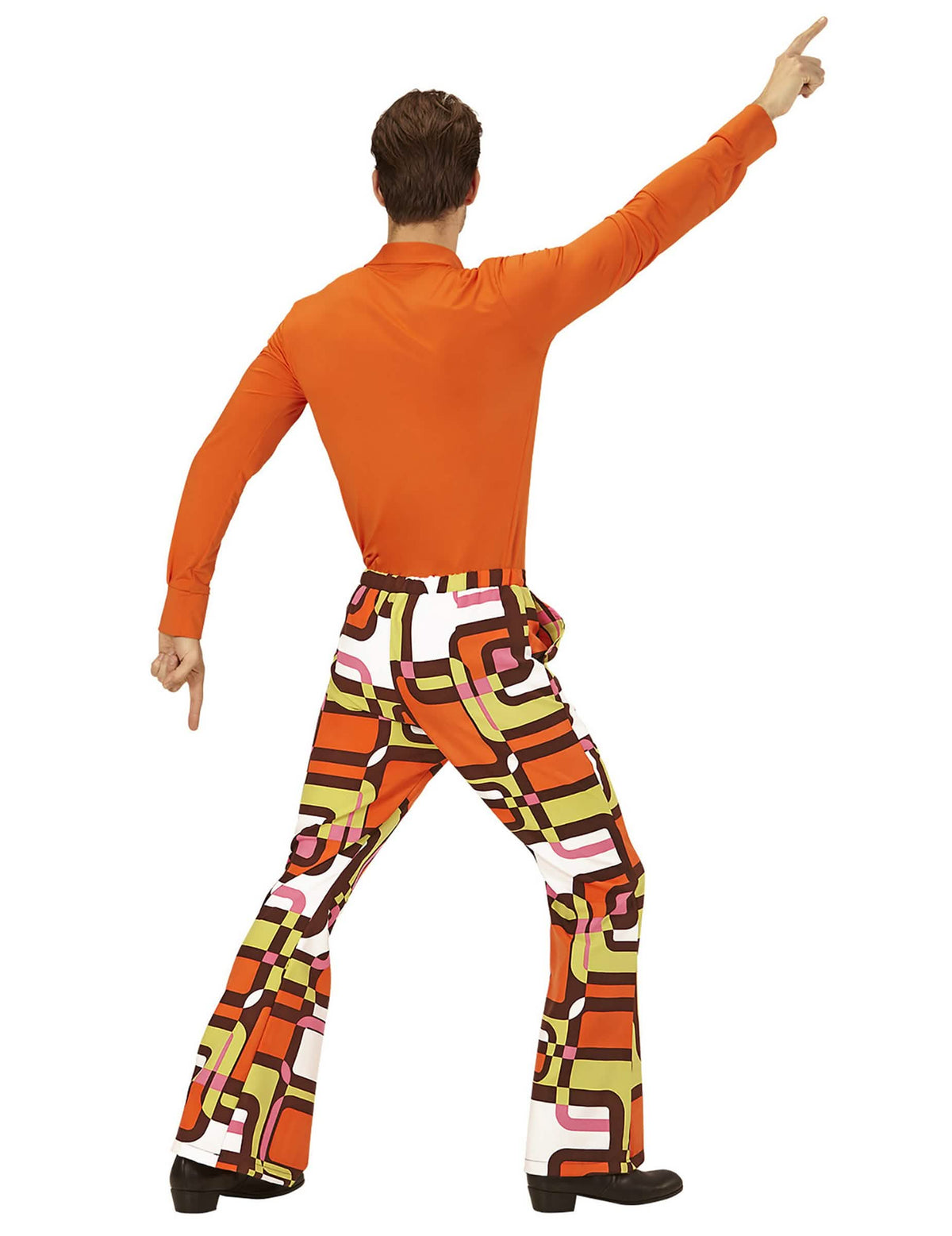 Pantalón groovy geométrico años 70 hombre