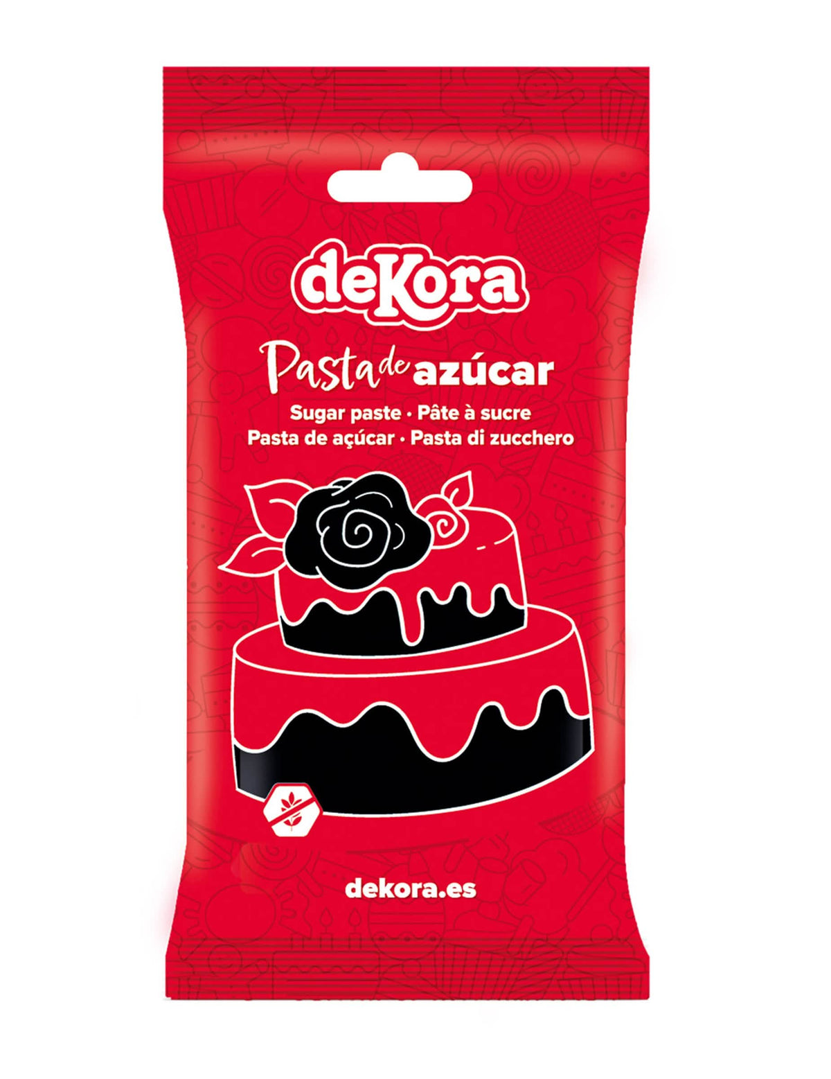Pasta de azúcar sin gluten negra 250 g lista para usar