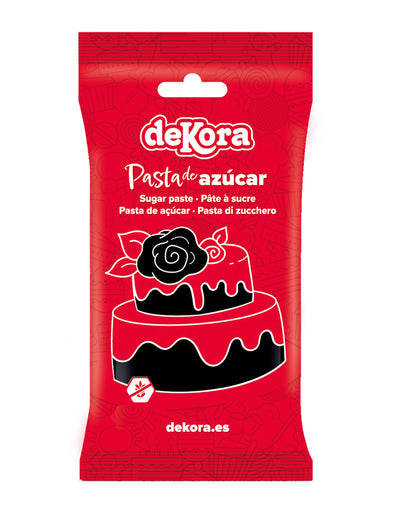 Pasta de azúcar sin gluten negra 250 g lista para usar
