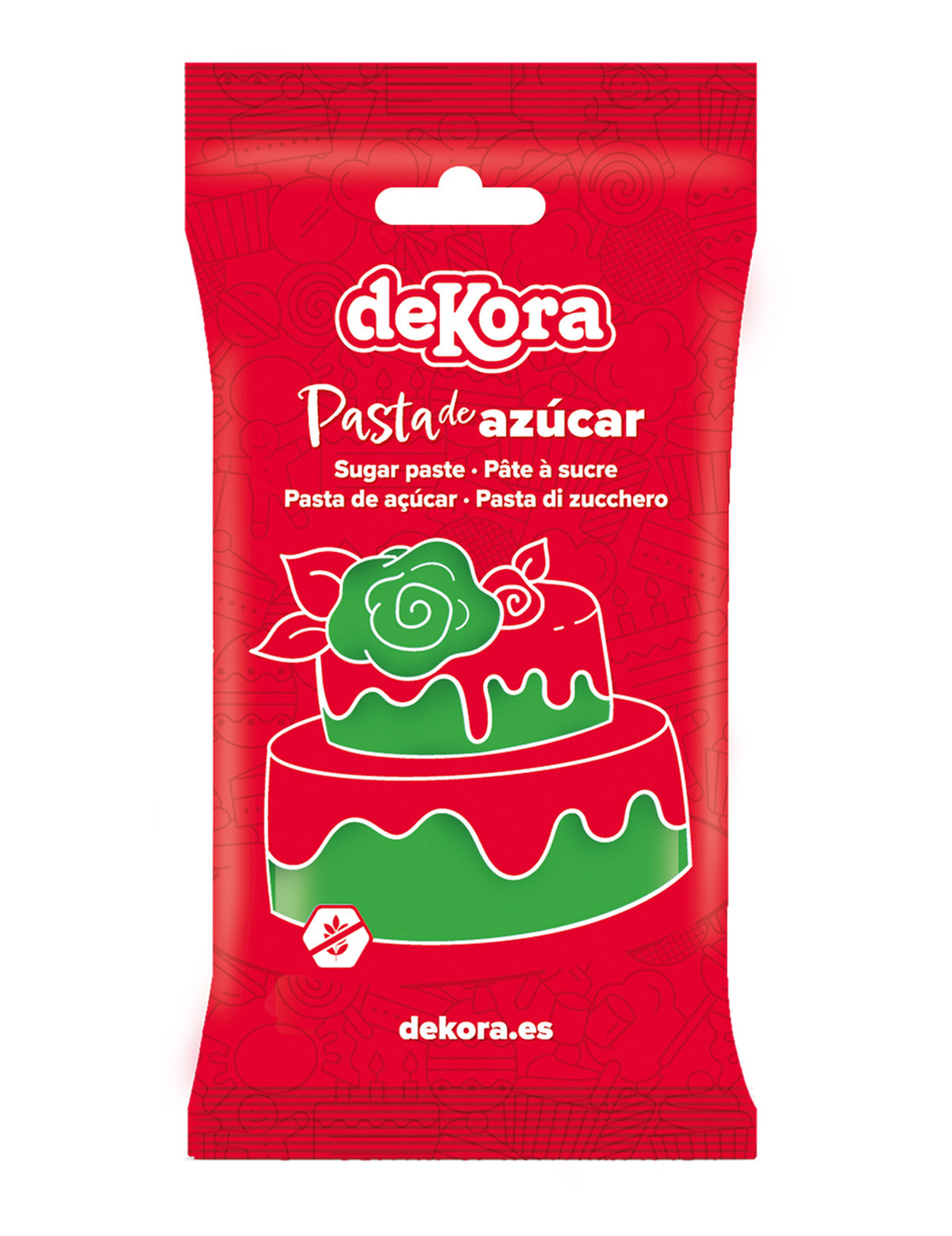 Pasta de azúcar verde sin gluten 250 g lista para usar