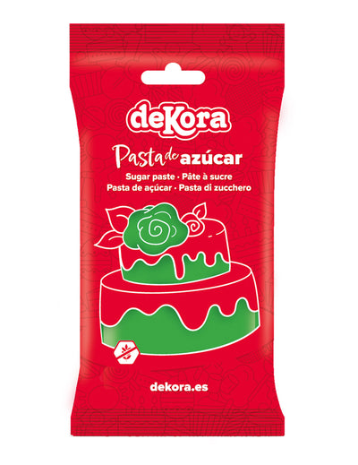 Pasta de azúcar verde sin gluten 250 g lista para usar