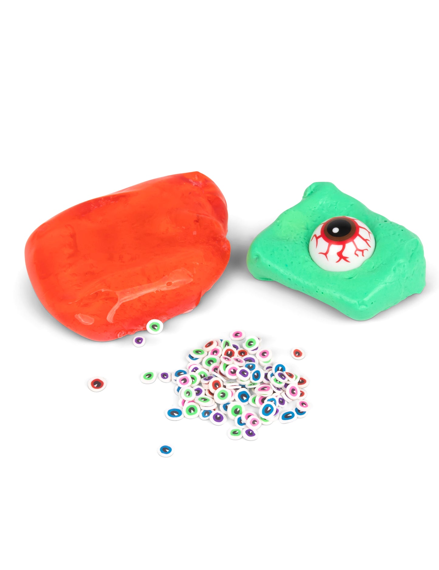 Masa y slime con globo ocular y mini ojos Scrunchems