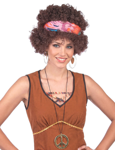 Peluca afro hippie morena - 130 g