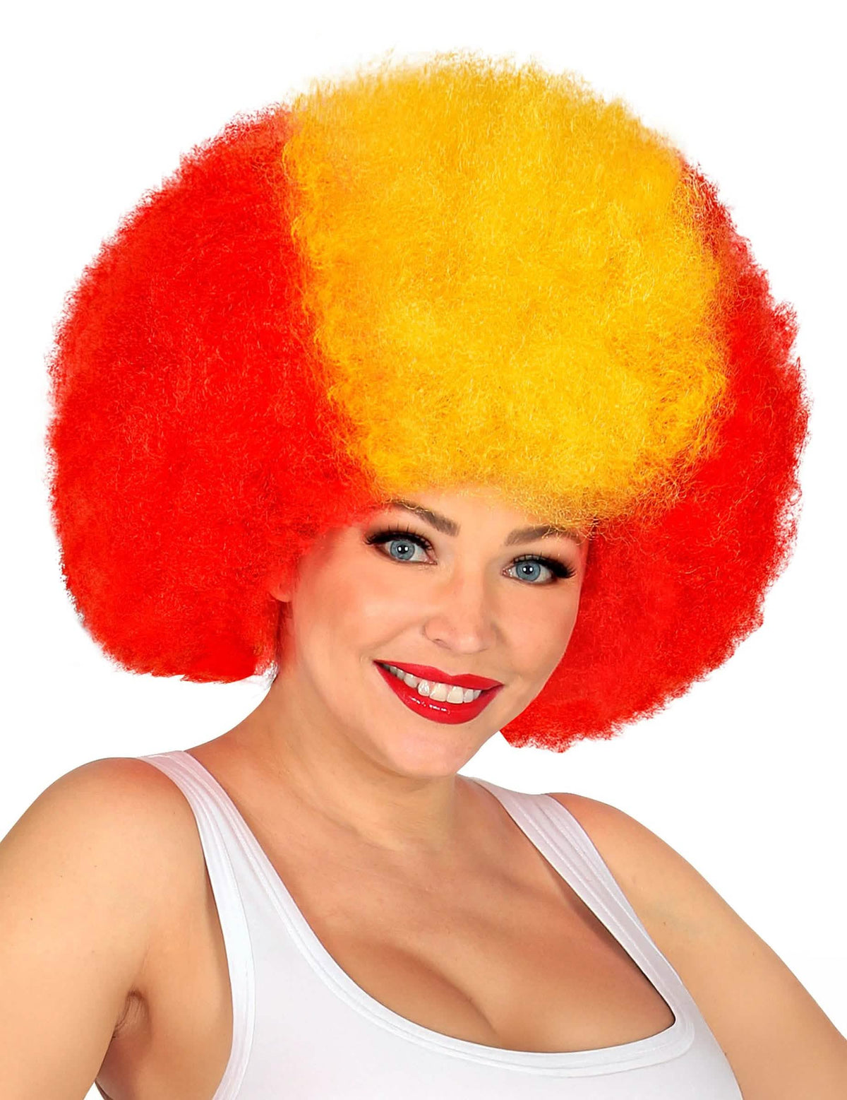 Peluca afro de aficionado de España para adulto