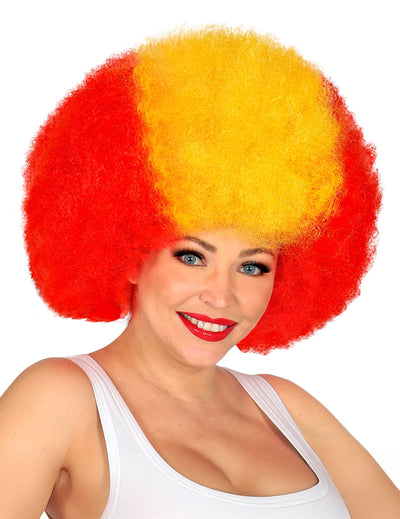 Peluca afro de aficionado de España para adulto