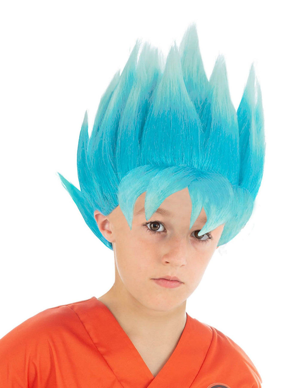 Peluca Goku Saiyan Super Dragon ball™ para niño azul con puntas