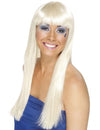 Perruque longue rétro pour femme blonde