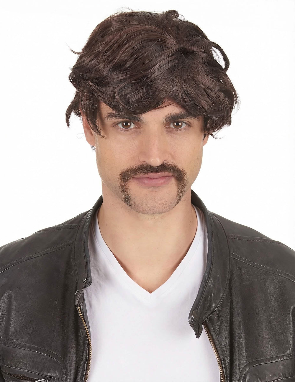 Perruque courte pour homme brune