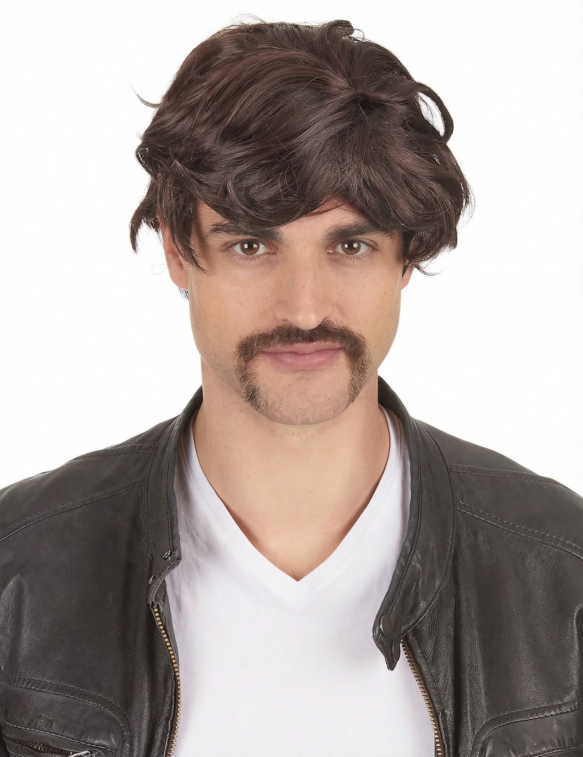Perruque courte pour homme brune