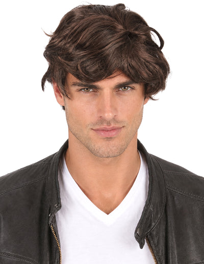 Peluca morena corta hombre