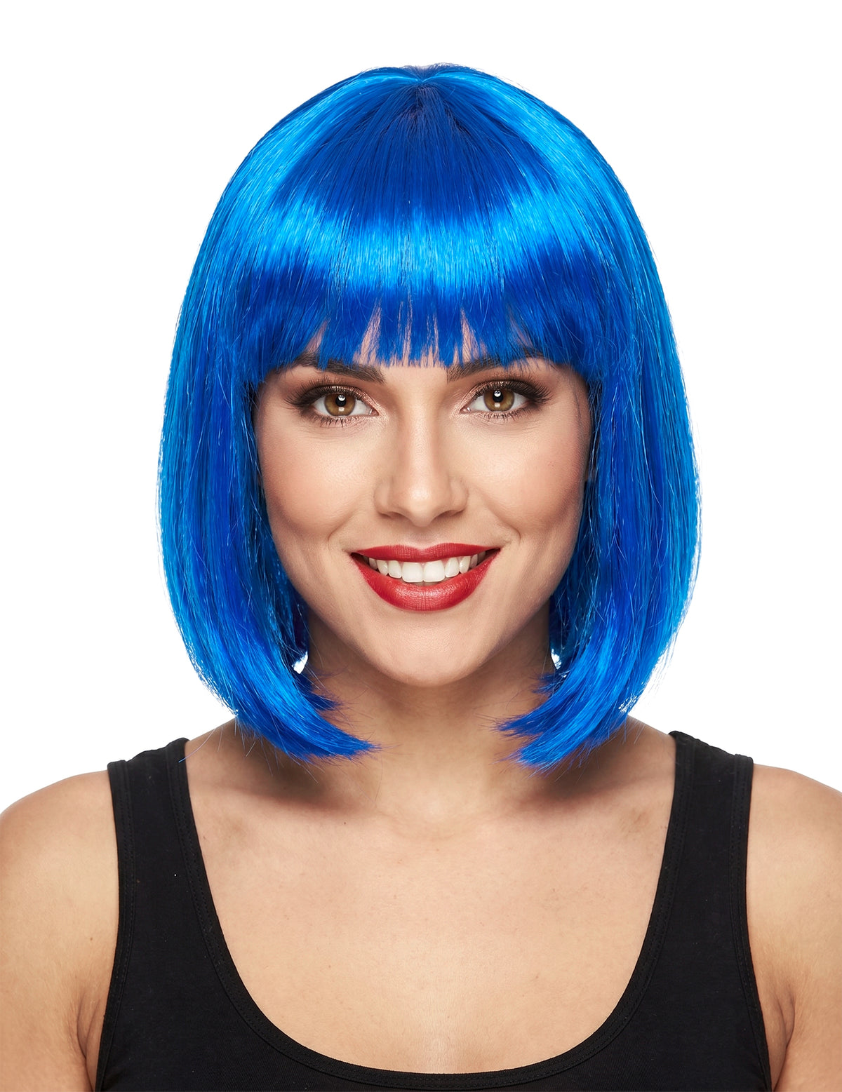 Peluca corta color azul mujer