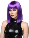 Peluca cuadrada media melena violeta mujer