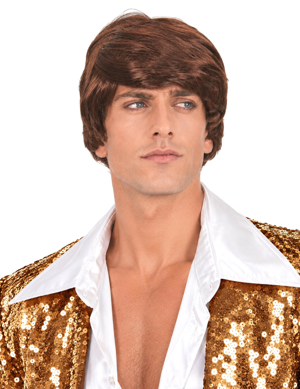 Peluca color castaño de soldado romano para hombre