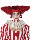 Perruque clown psycho pour femme rouge volumineuse à couettes frisées