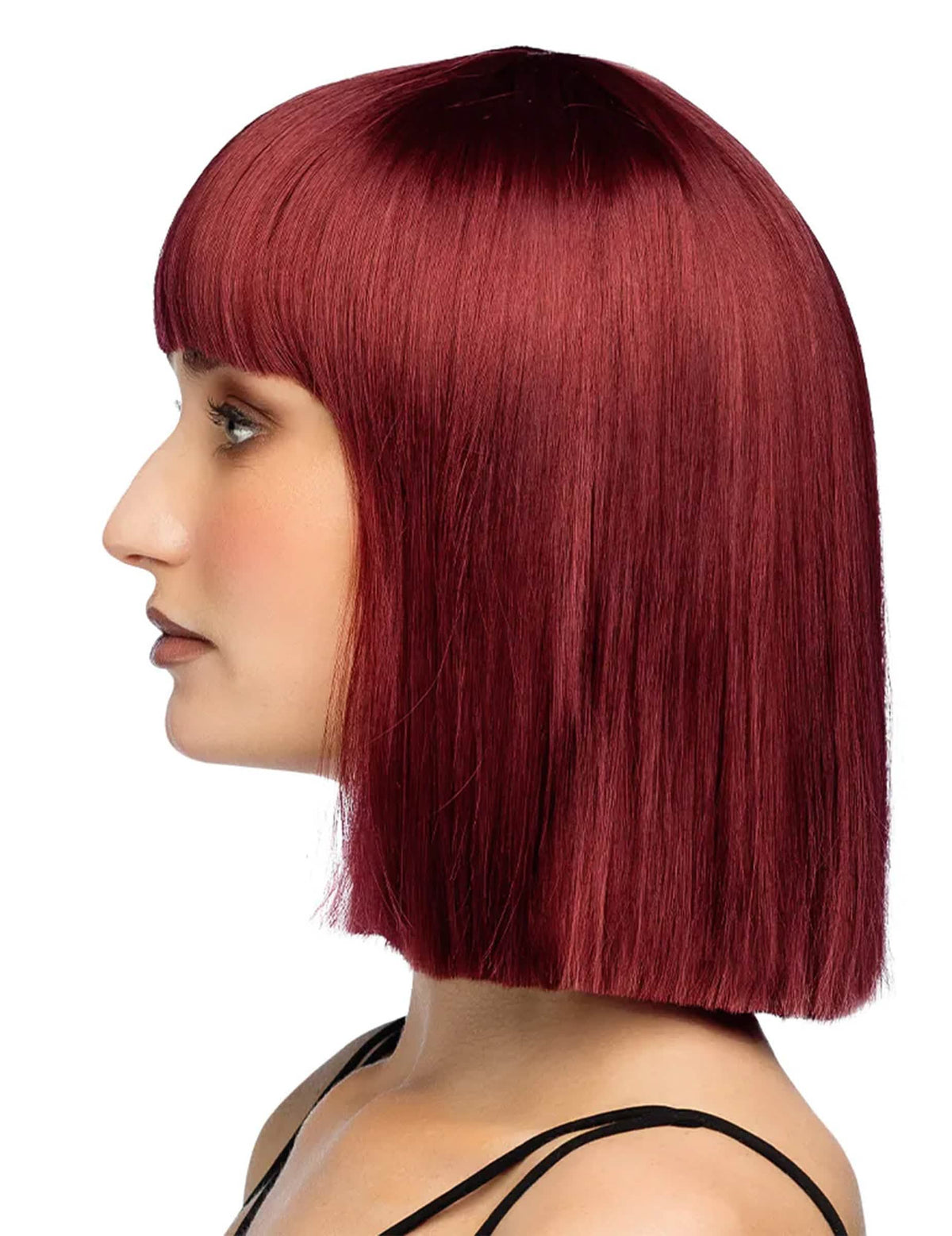 Peluca moldeable corte bob auburn lujo mujer