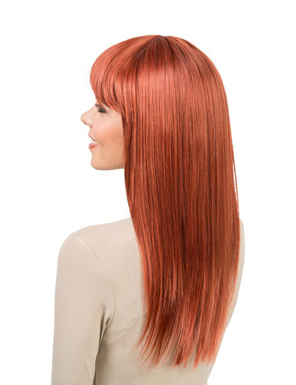 Peluca larga auburn peinable de lujo para mujer