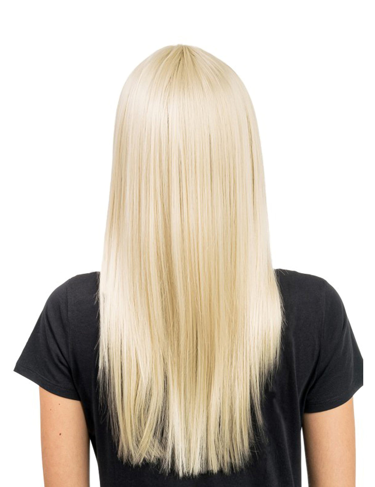 Peluca larga rubia peinable de lujo para mujer