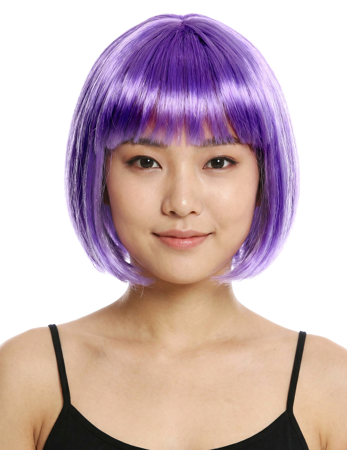 Peluca corta violeta mujer