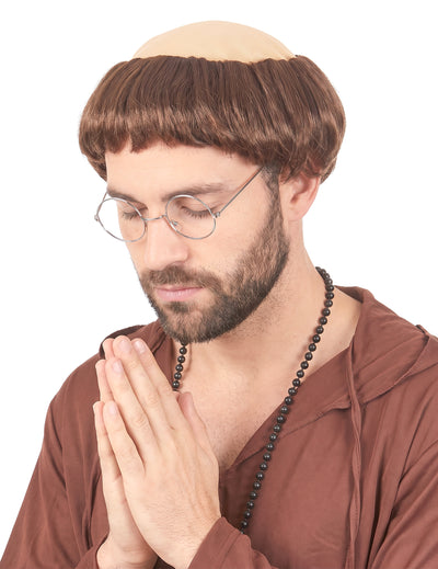 Peluca de monje para hombre con calva
