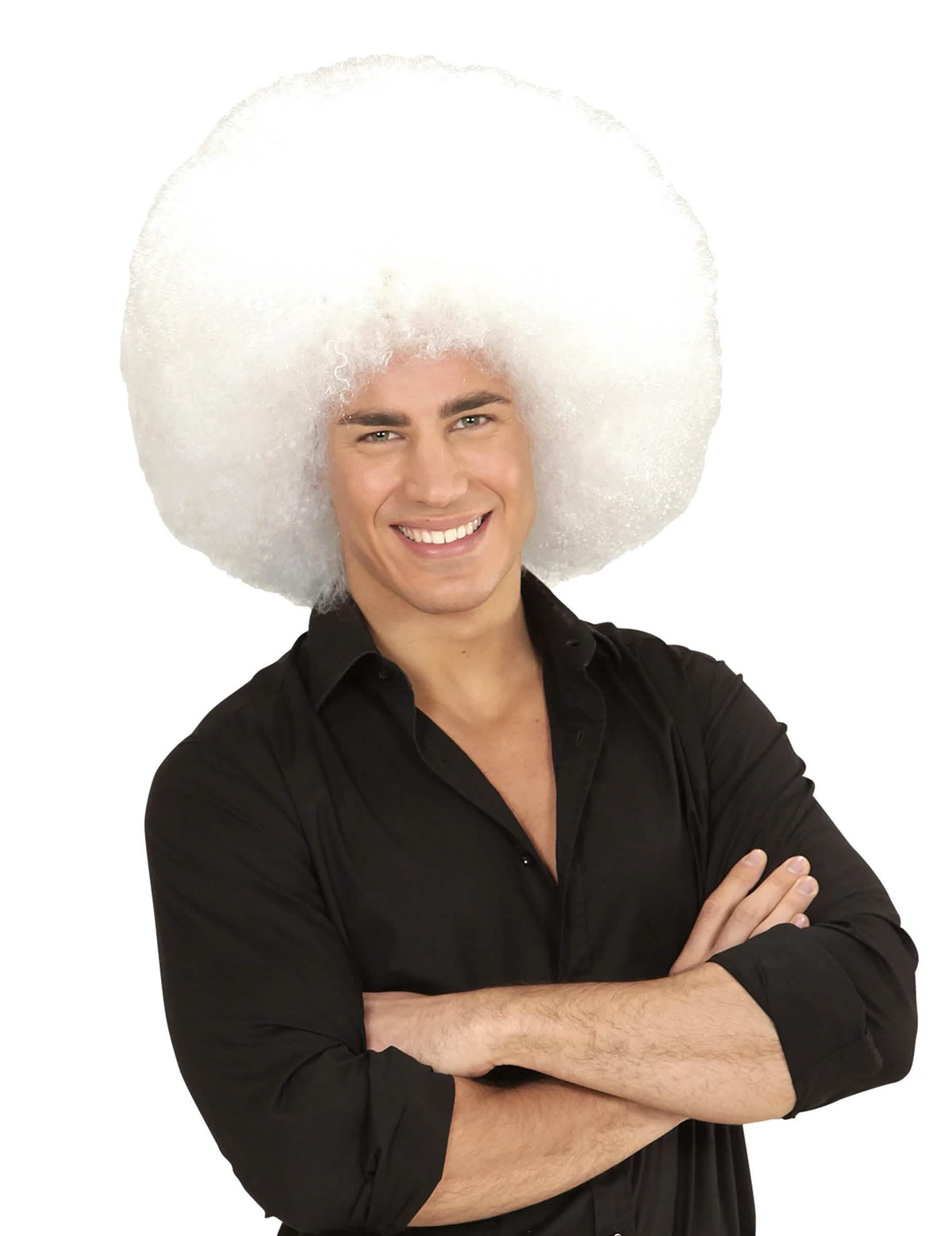 Perruque extra volume afro pour adulte blanche