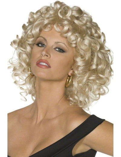 Perruque Grease™ bouclée pour femme blonde