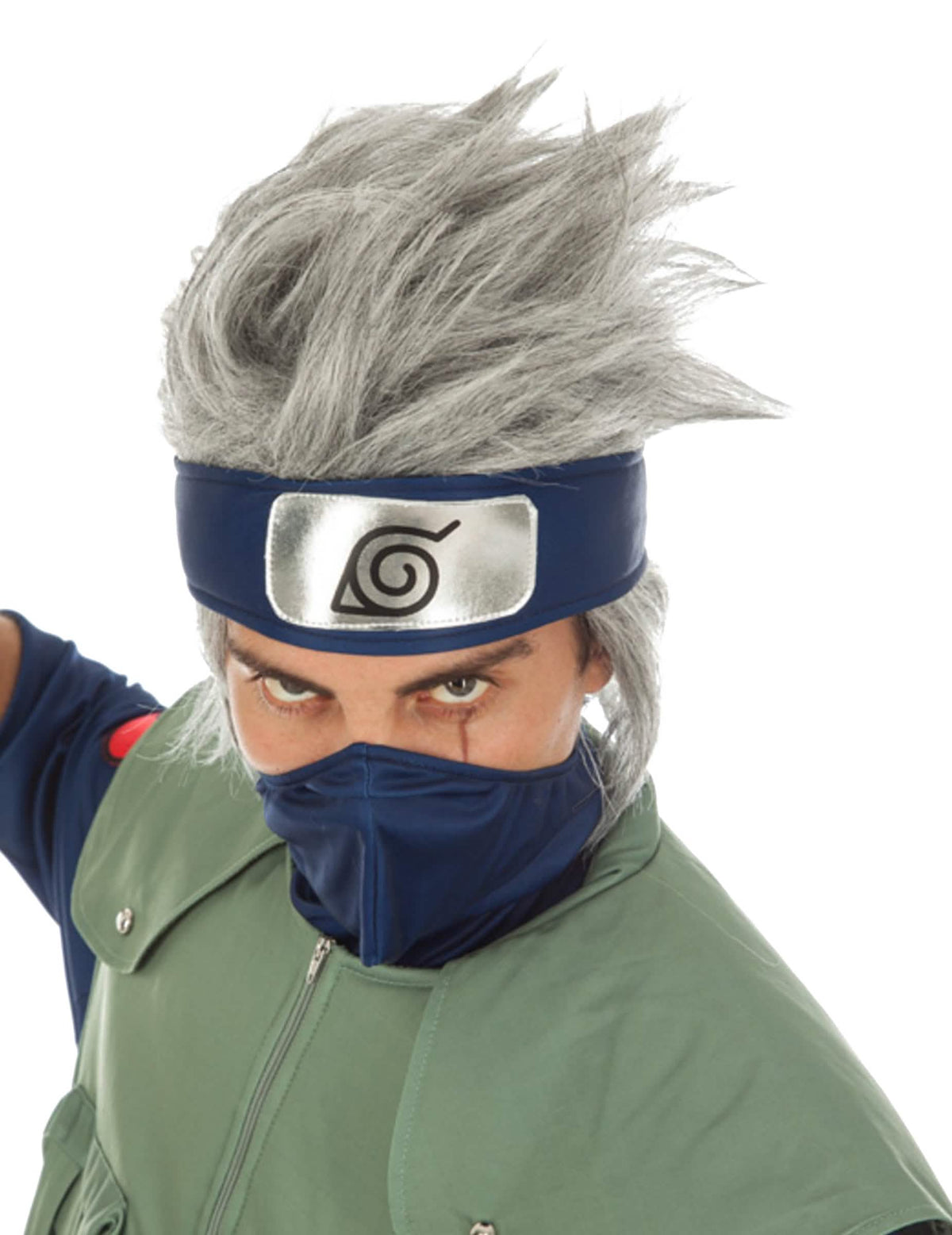 Peluca Kakashi Hatake Naruto™ para adulto gris y despeinada