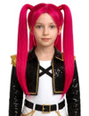 Perruque Kpop couettes pour enfant rose