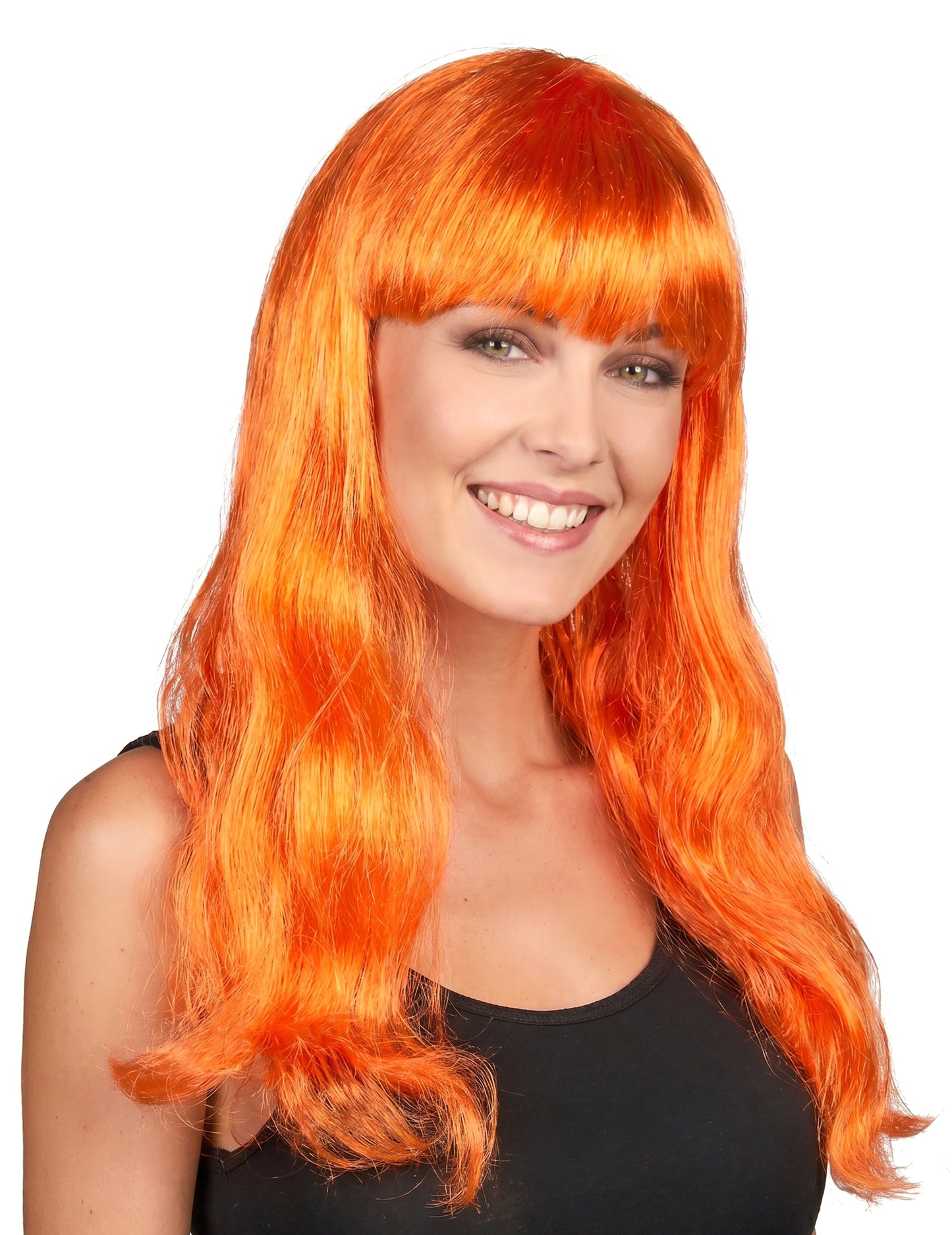 Peluca larga naranja para mujer