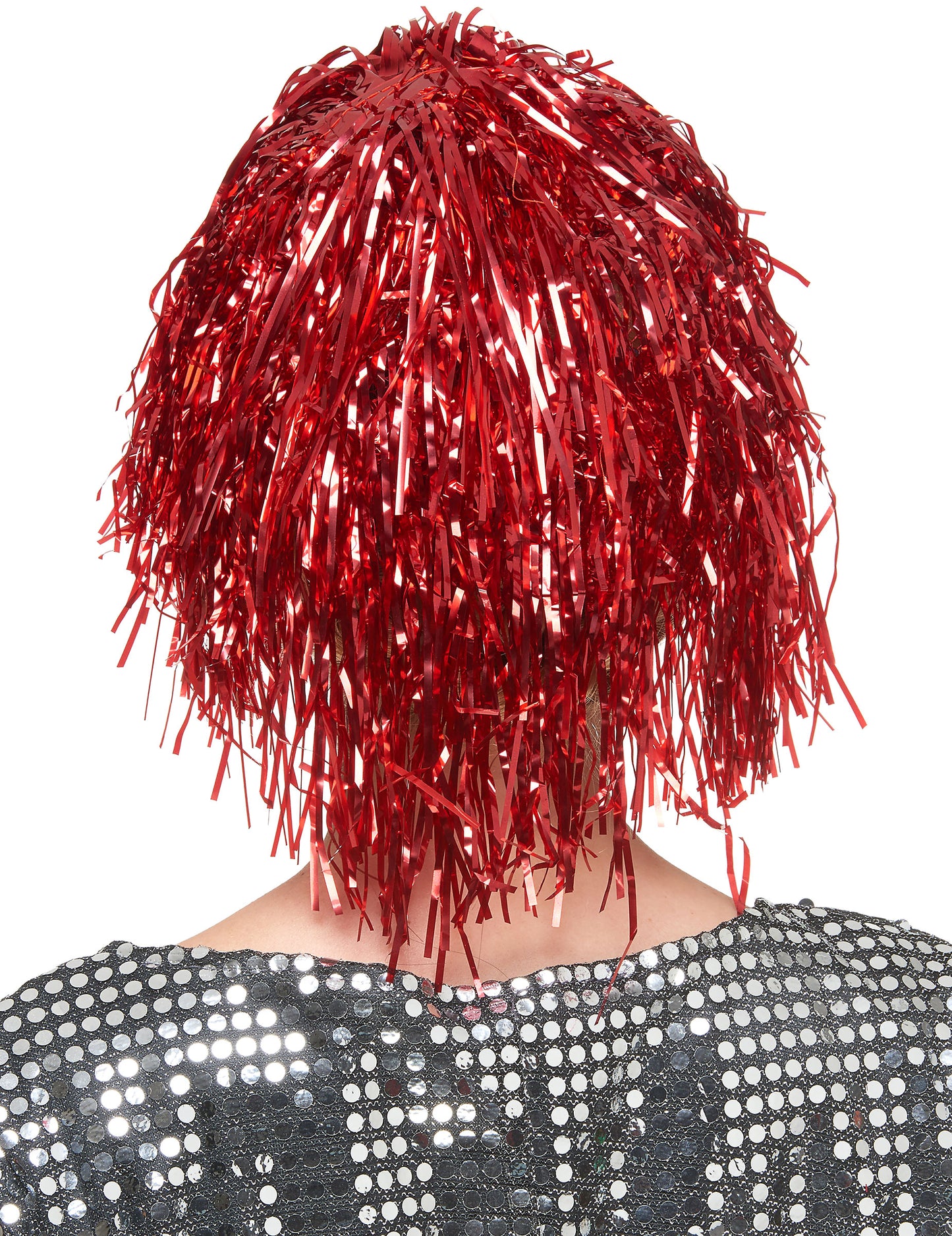Peluca metálica roja