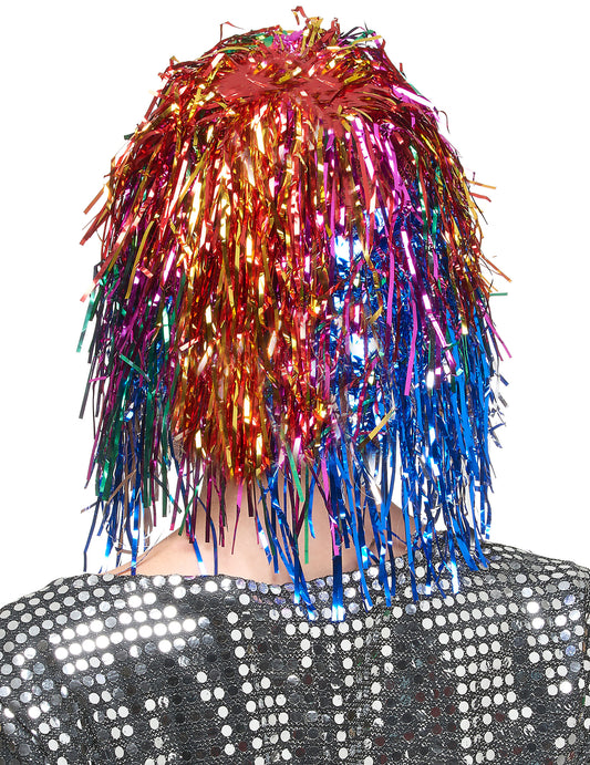 Perruque multicolore métallique adulte