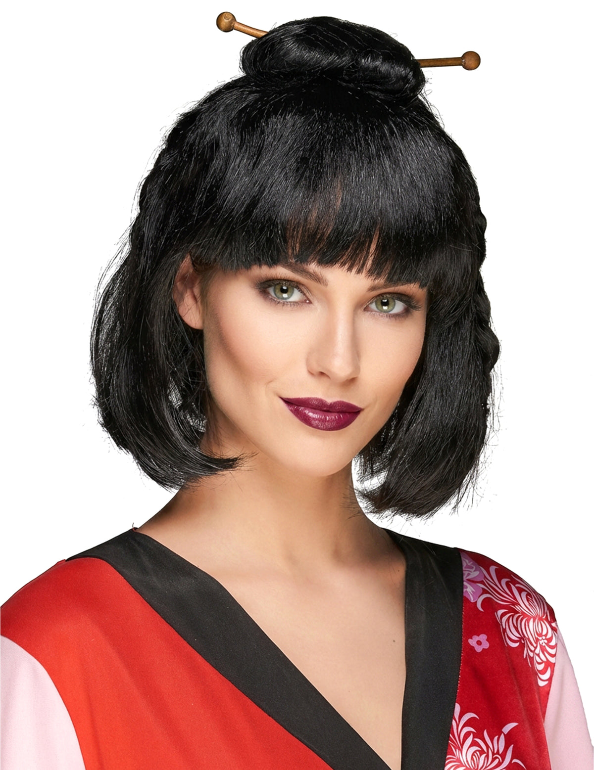 Peluca negra china para mujer