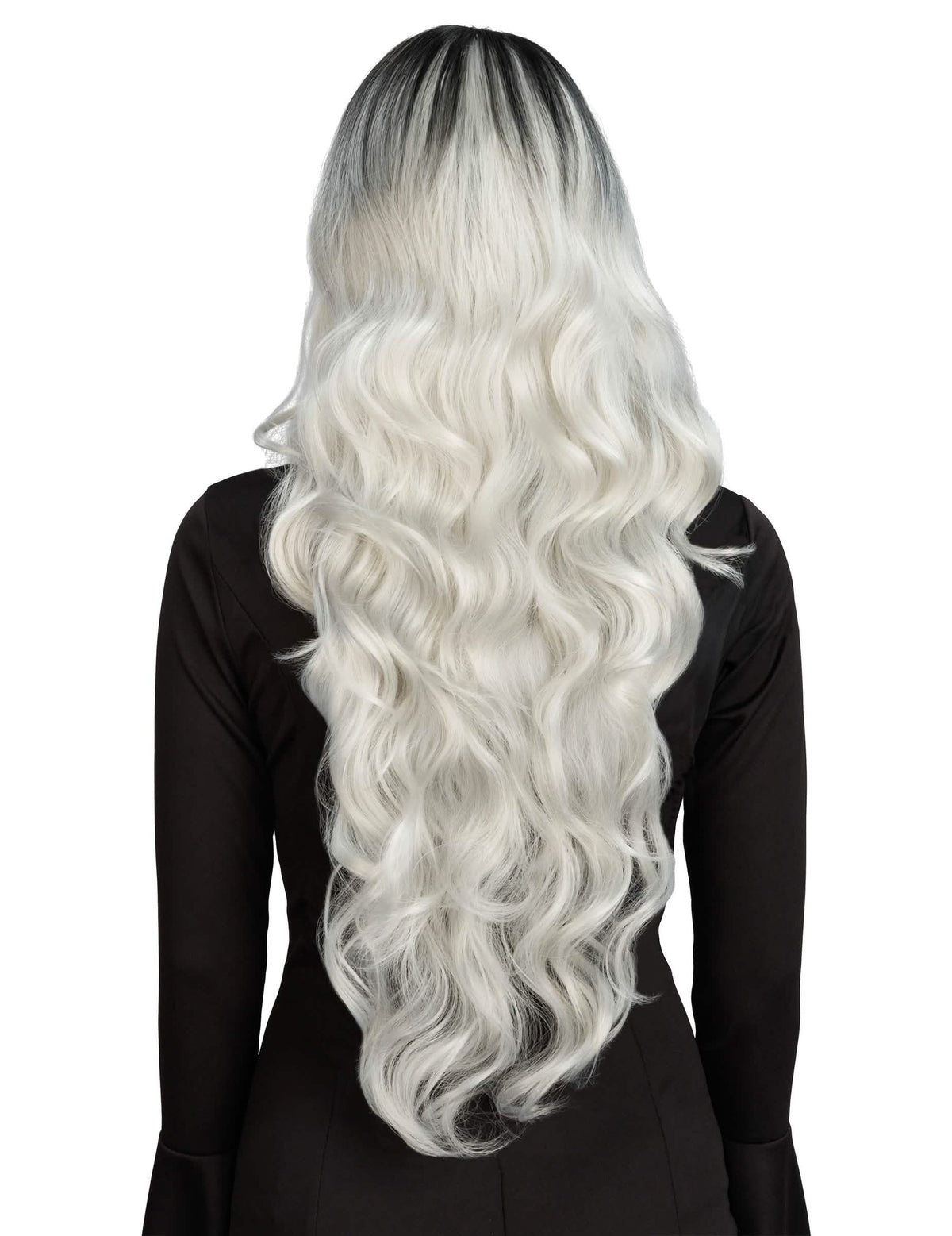 Peluca degradada blanca y negra lujo mujer