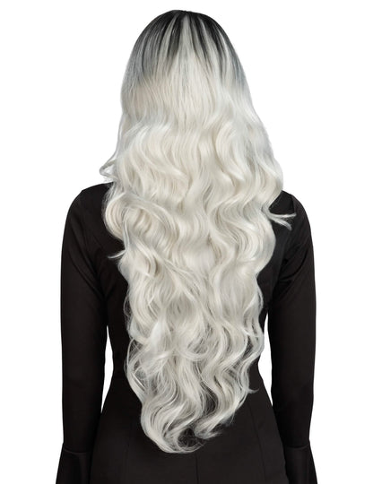 Peluca degradada blanca y negra lujo mujer